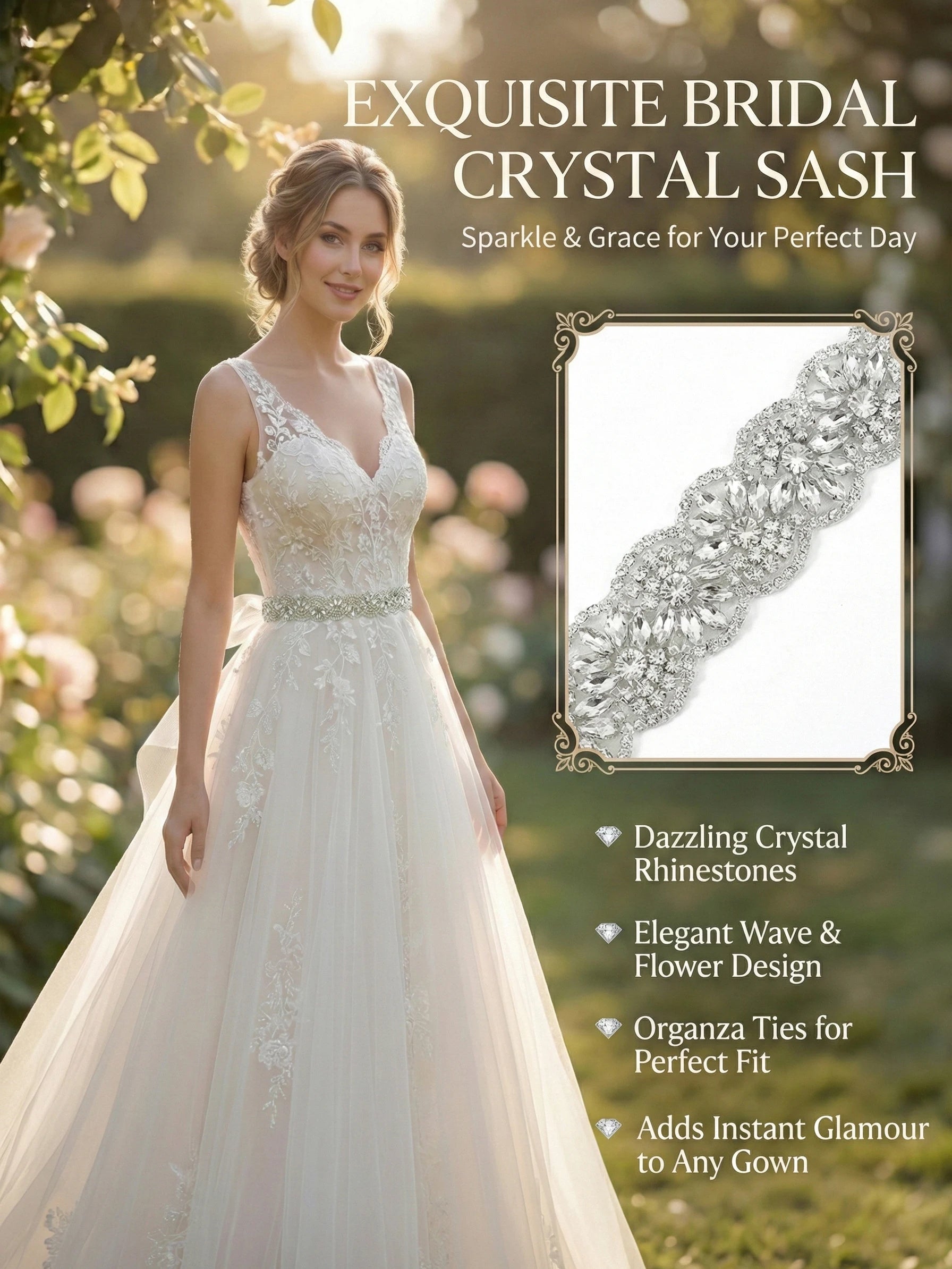 Crystal Wedding Belts Rhinestone Bridal Belt for Wedding Dress Fashion Party Prom Dress Belt Strass Bride Sash Bridesmaid Gift