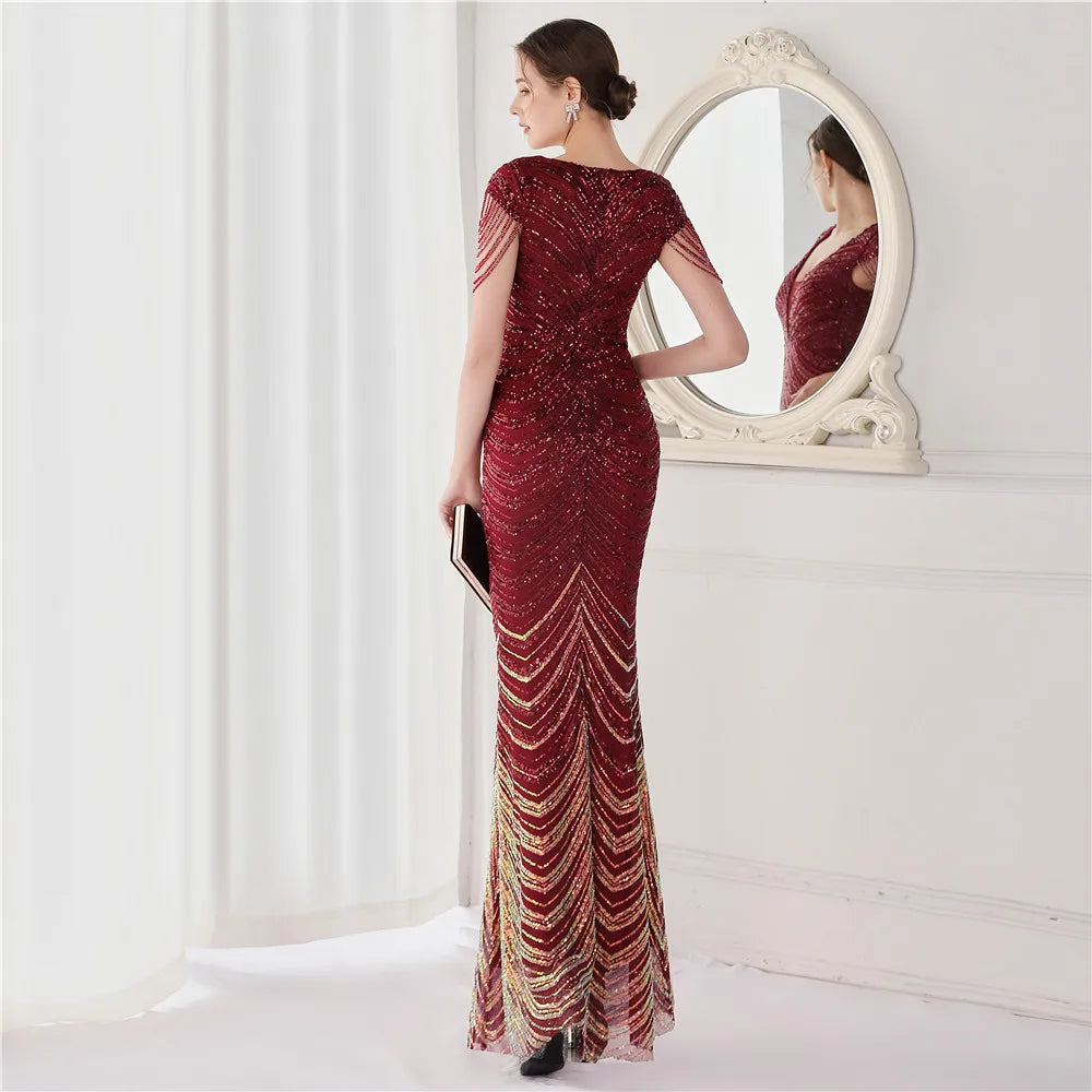 Beaded Mermaid Formal Evening Dress