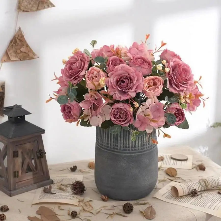 Vintage Silk Peony Bouquet