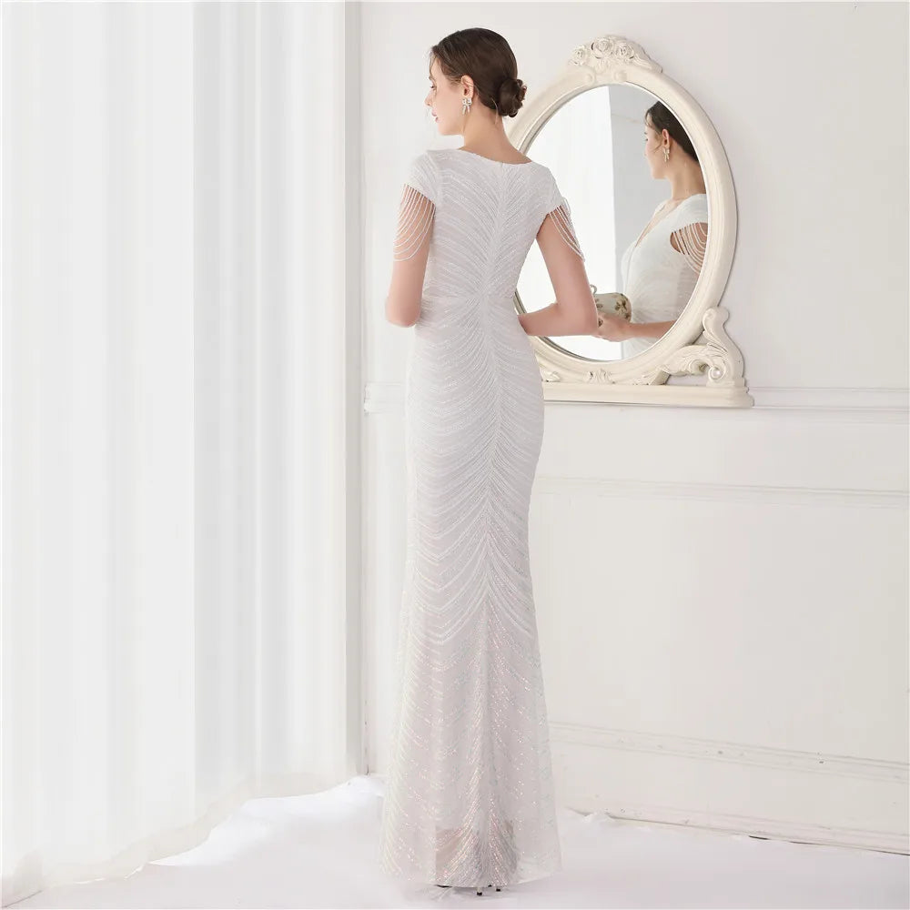 Beaded Mermaid Formal Evening Dress