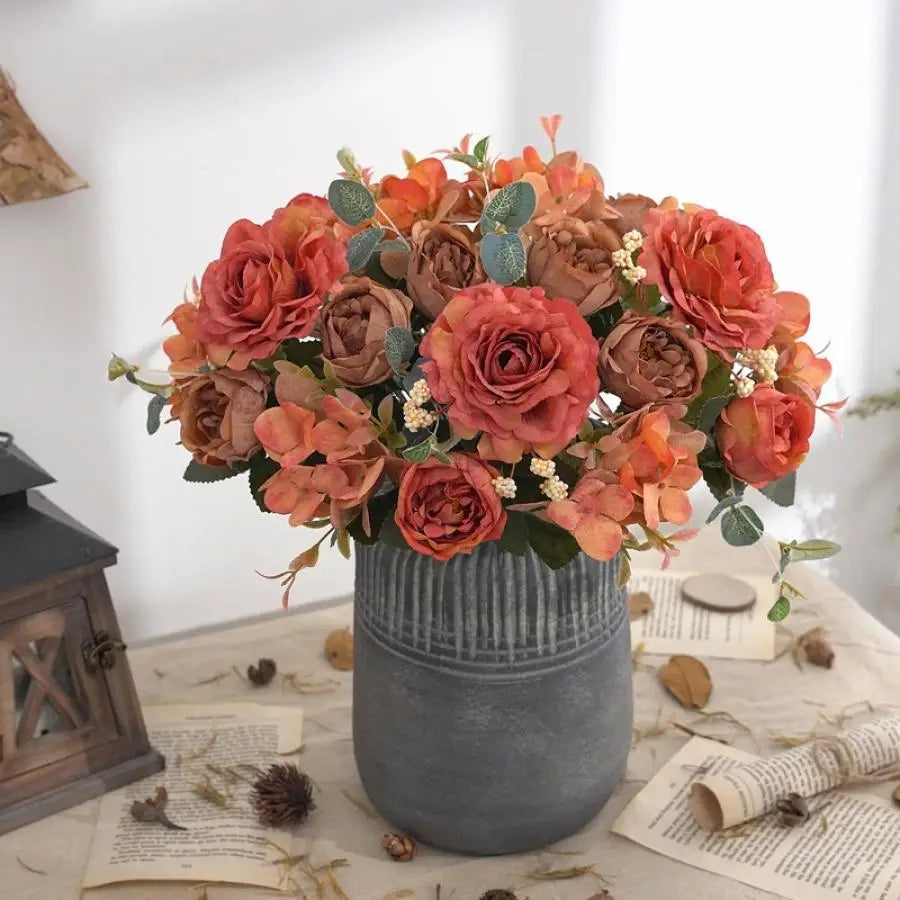 Vintage Silk Peony Bouquet