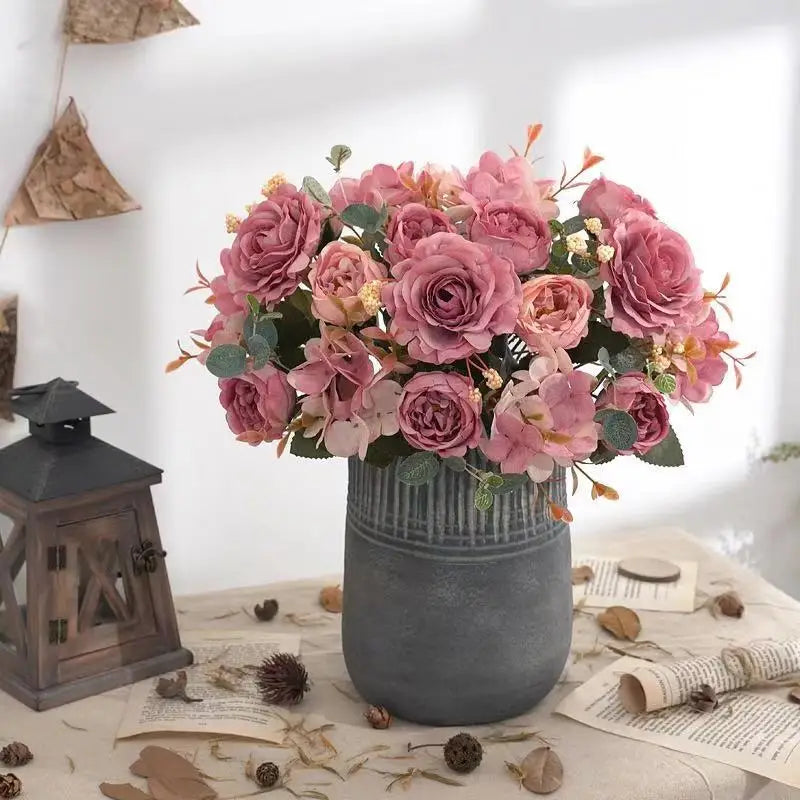 Vintage Silk Peony Bouquet