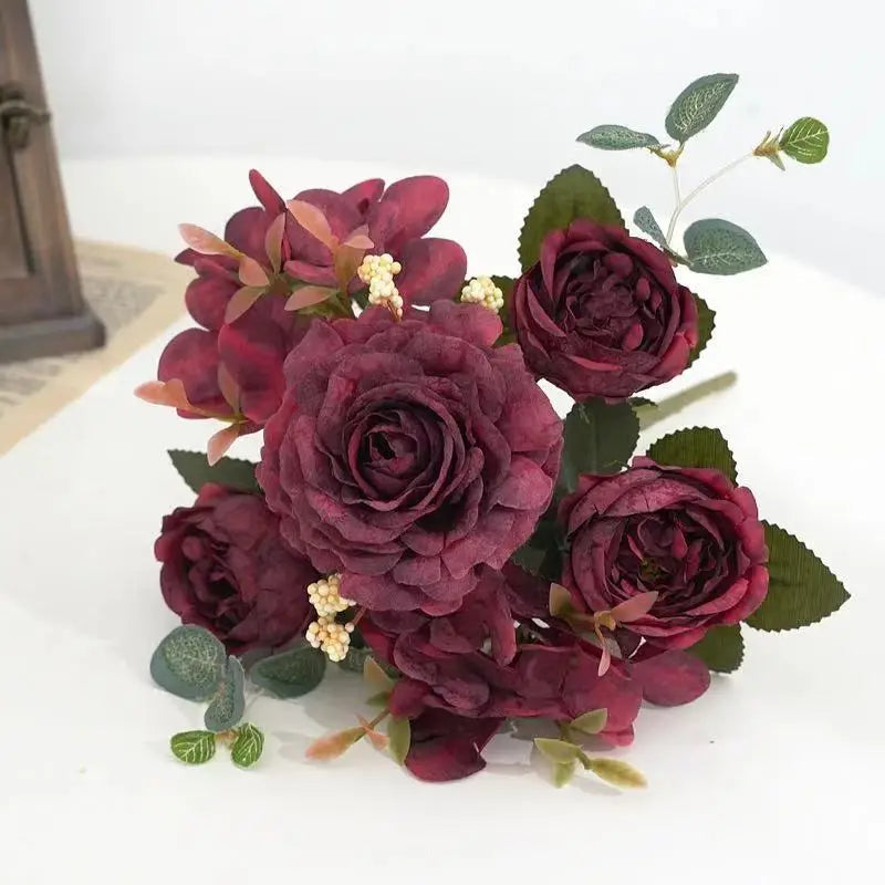 Vintage Silk Peony Bouquet