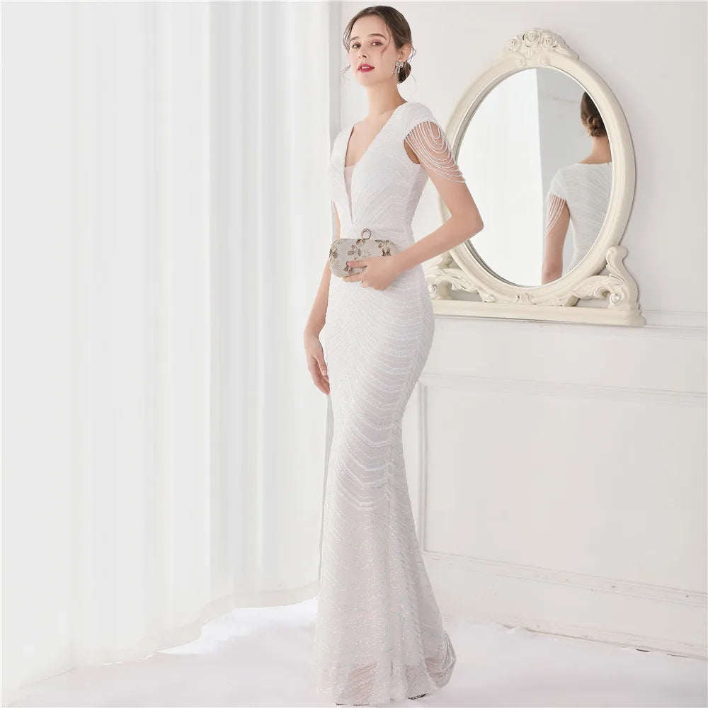 Beaded Mermaid Formal Evening Dress