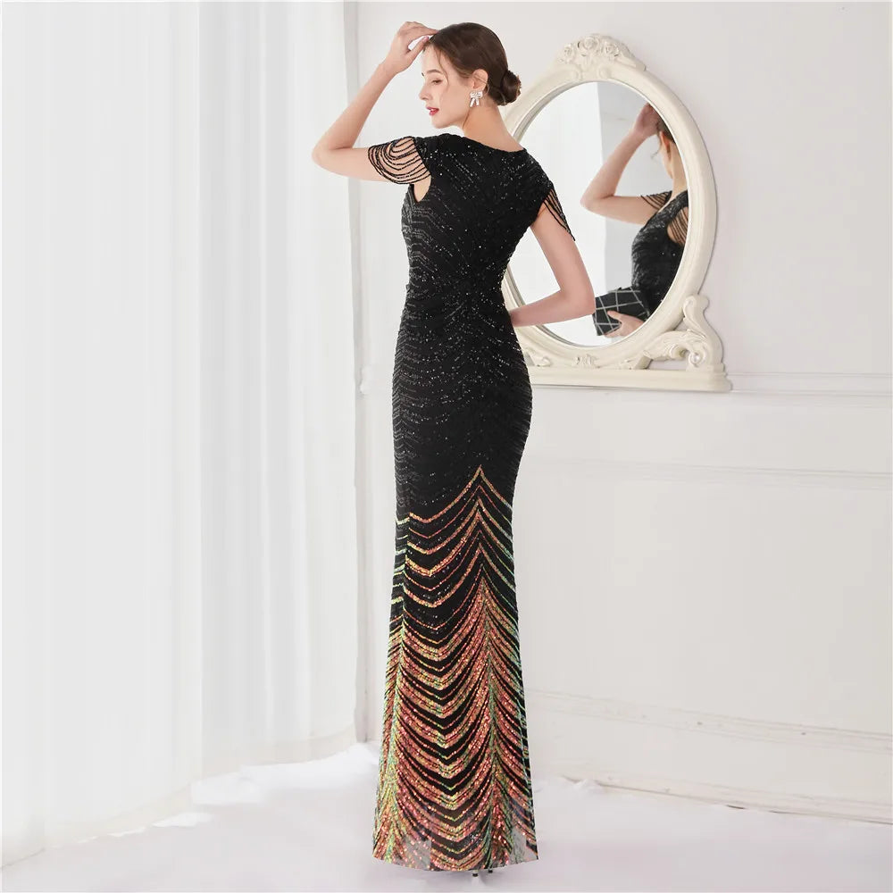 Beaded Mermaid Formal Evening Dress