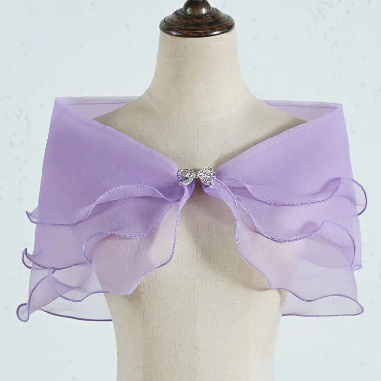 Bridal Shawl with Removable Shoulder Straps Wedding Party Dress Arm Covering Shawl Elegant Wedding Guze