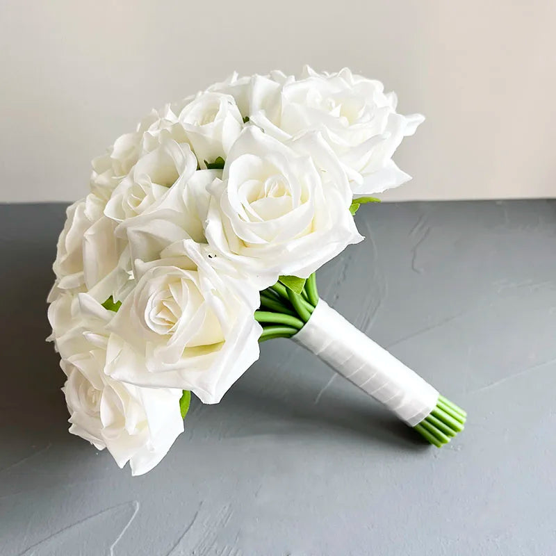 White Silk Wedding Bouquet