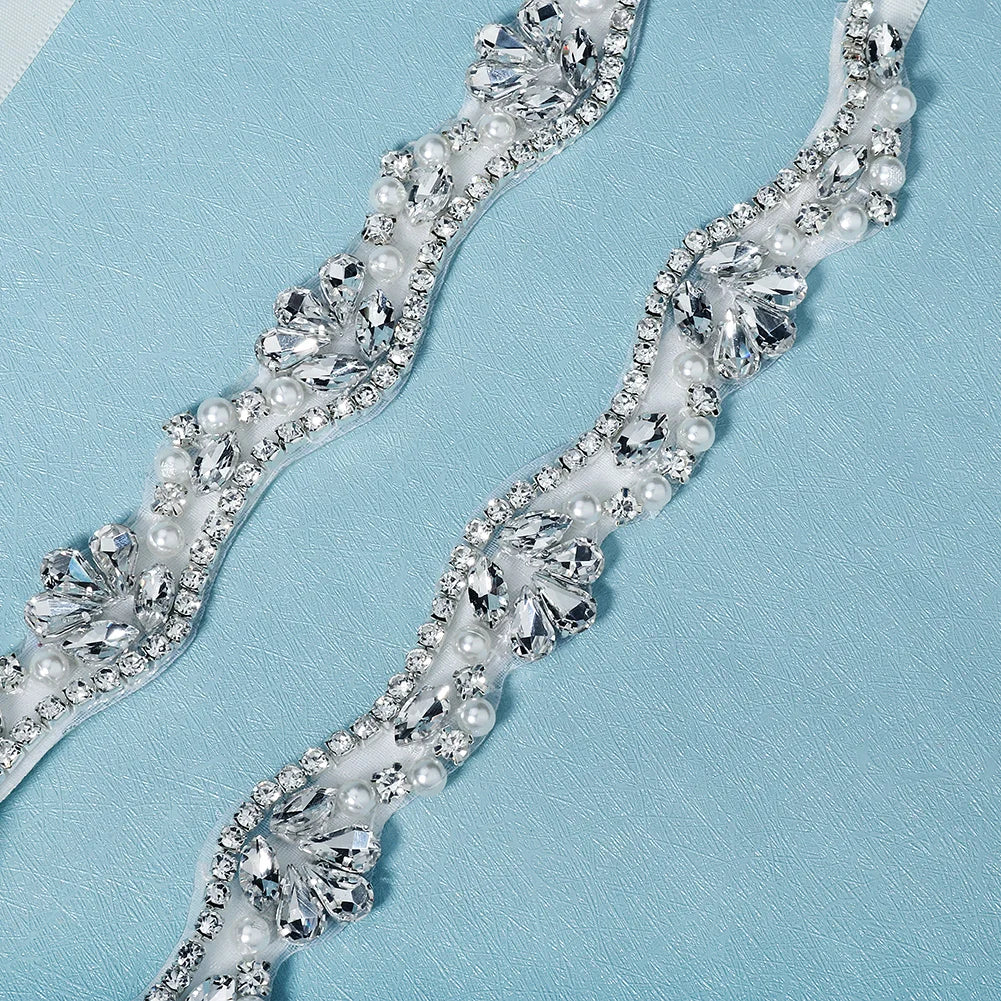 Trendy Sparkling Crystals Bridal Belt Rhinestone Belts for Formal Dress Daily Jewelry Belts Party Wedding Accessories
