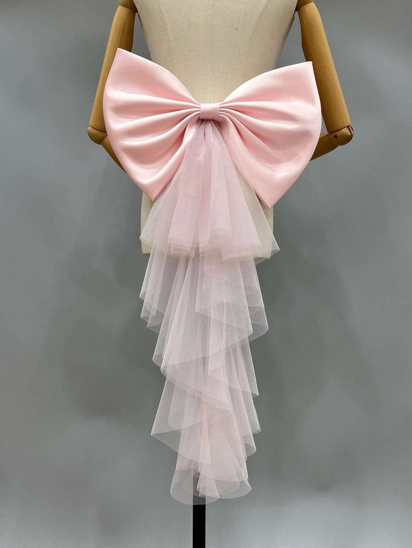 Elegant Detachable Satin Tulle Bow Wedding Dress Decorations Women's Dress Bridal Belt Big Satin Bow knots Accessories