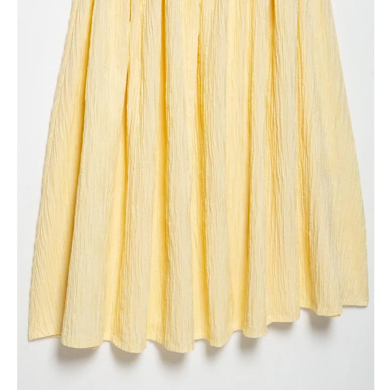 Pleated Strap Midi Summer Dress