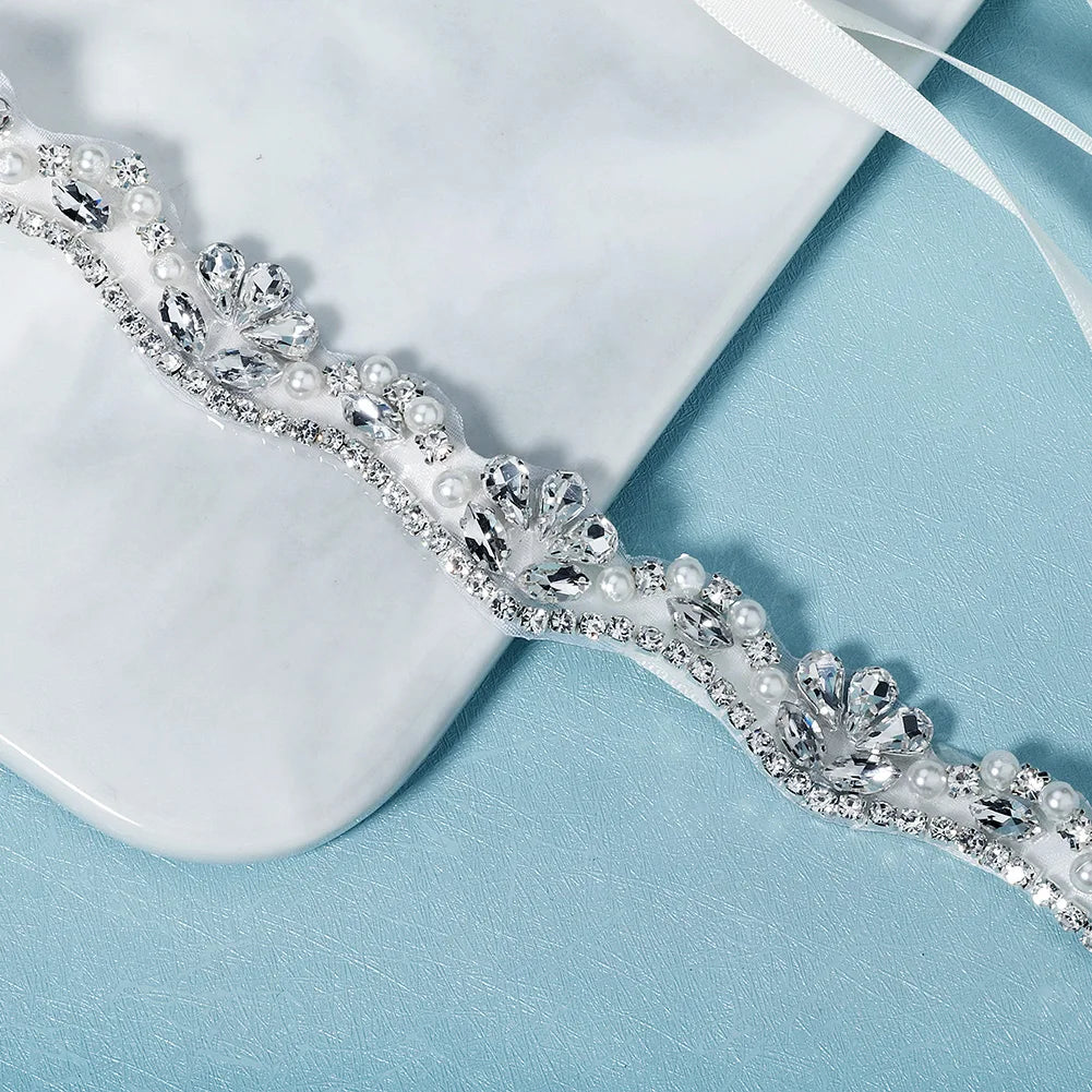 Trendy Sparkling Crystals Bridal Belt Rhinestone Belts for Formal Dress Daily Jewelry Belts Party Wedding Accessories
