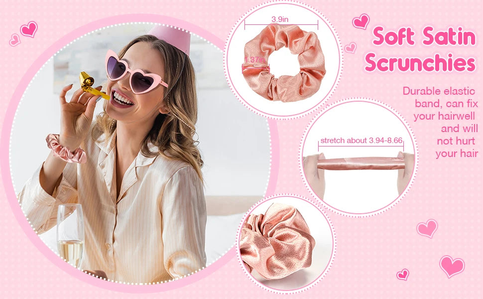 Bachelorette Party Favors Heart Sunglasses Satin Hair Scrunchies Bridesmaid Proposal Box Fillers Bridal Shower Gifts Photo Props