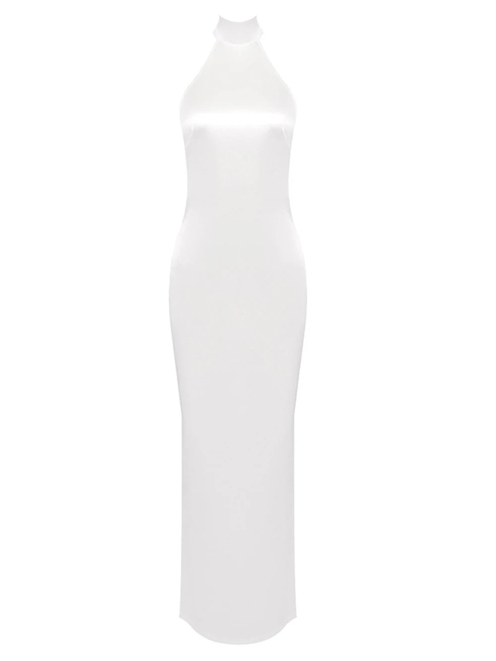 Pearl Chain Halter Maxi Dress