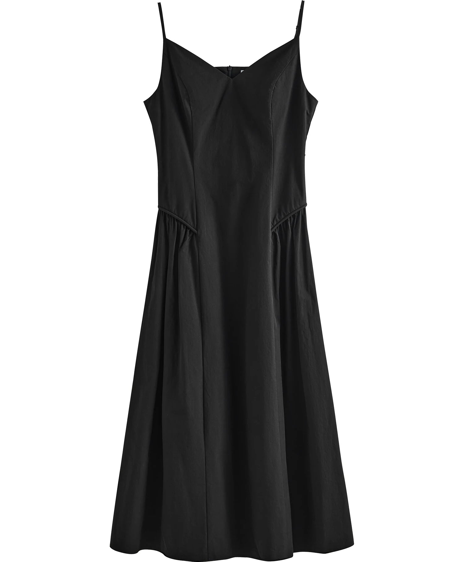 Cotton Strappy A-Line Midi Dress