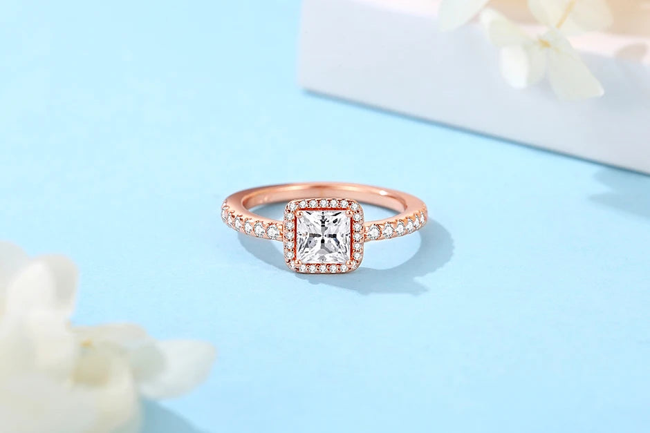 925 Sterling Silver Rings For Women Original Infinity Love Heart Engagement Wedding Ring Rose Gold Crystals Luxury Jewelry Gift