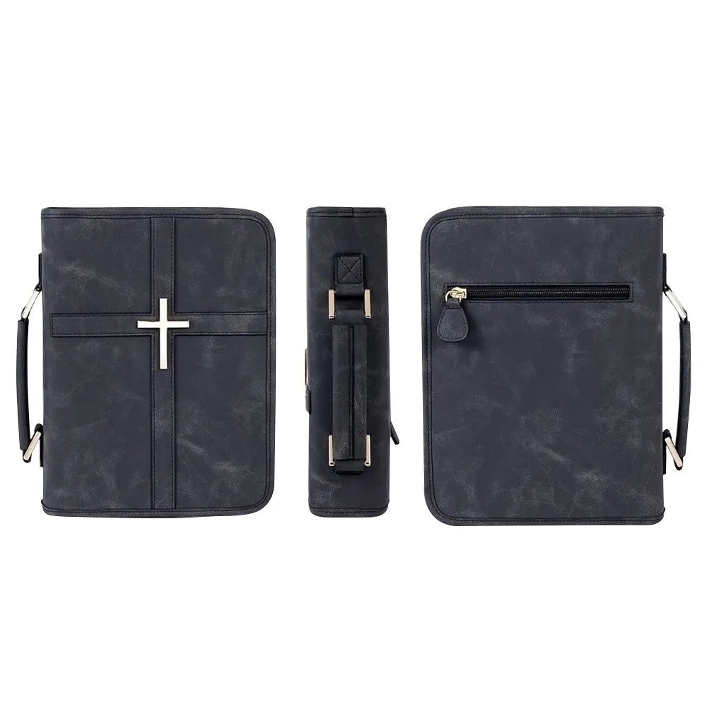 Cross Design Vegan Leather Bible Cover