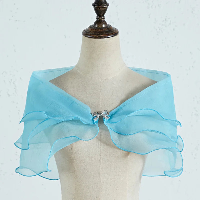 Bridal Shawl with Removable Shoulder Straps Wedding Party Dress Arm Covering Shawl Elegant Wedding Guze