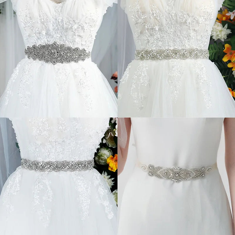 Crystal Wedding Belts Rhinestone Bridal Belt for Wedding Dress Fashion Party Prom Dress Belt Strass Bride Sash Bridesmaid Gift