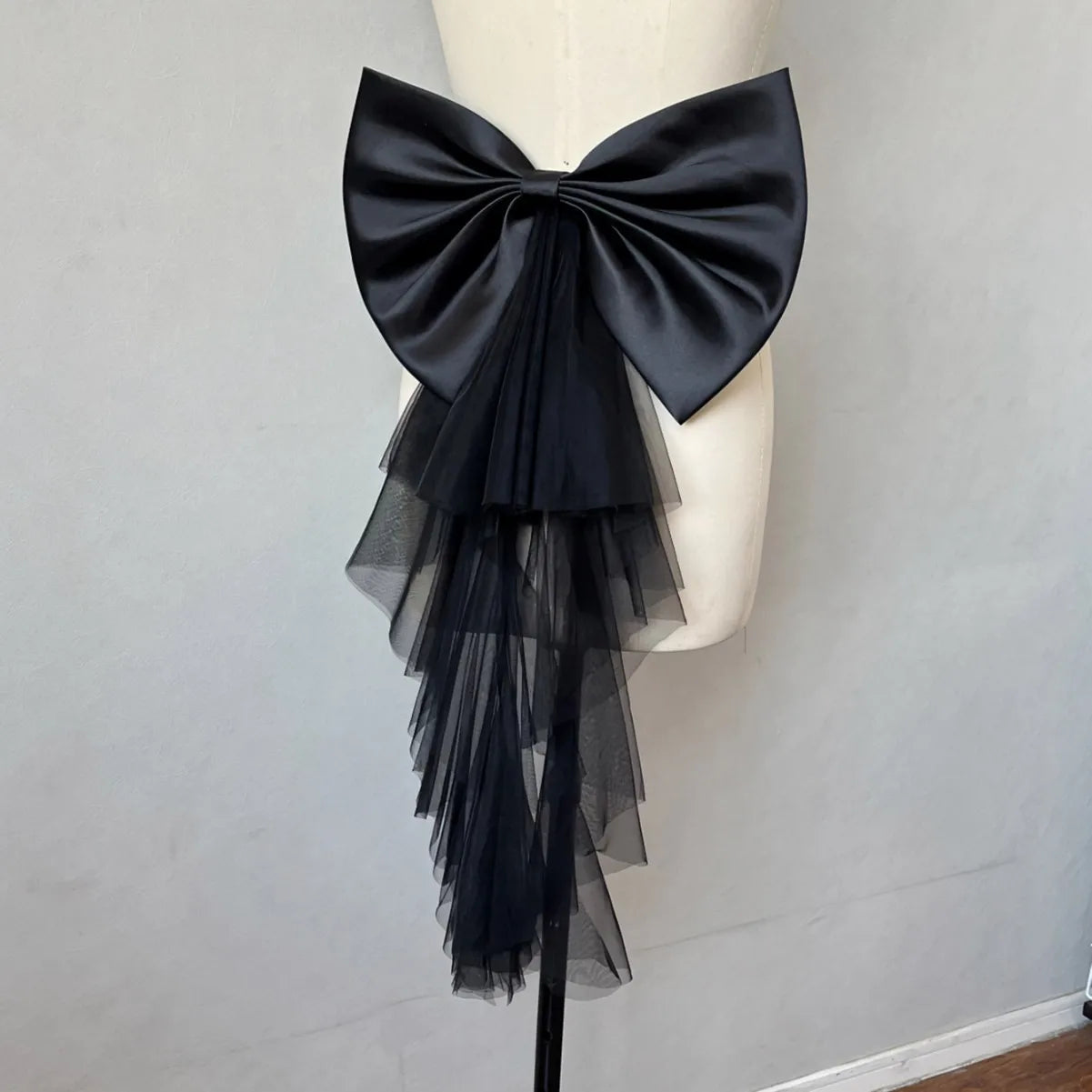 Elegant Detachable Satin Tulle Bow Wedding Dress Decorations Women's Dress Bridal Belt Big Satin Bow knots Accessories