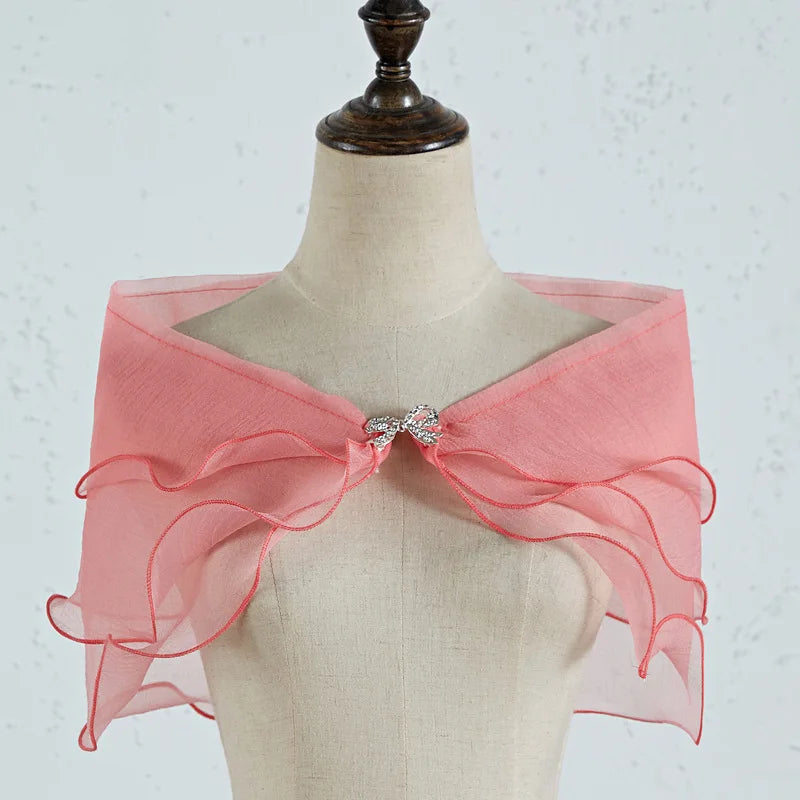 Bridal Shawl with Removable Shoulder Straps Wedding Party Dress Arm Covering Shawl Elegant Wedding Guze