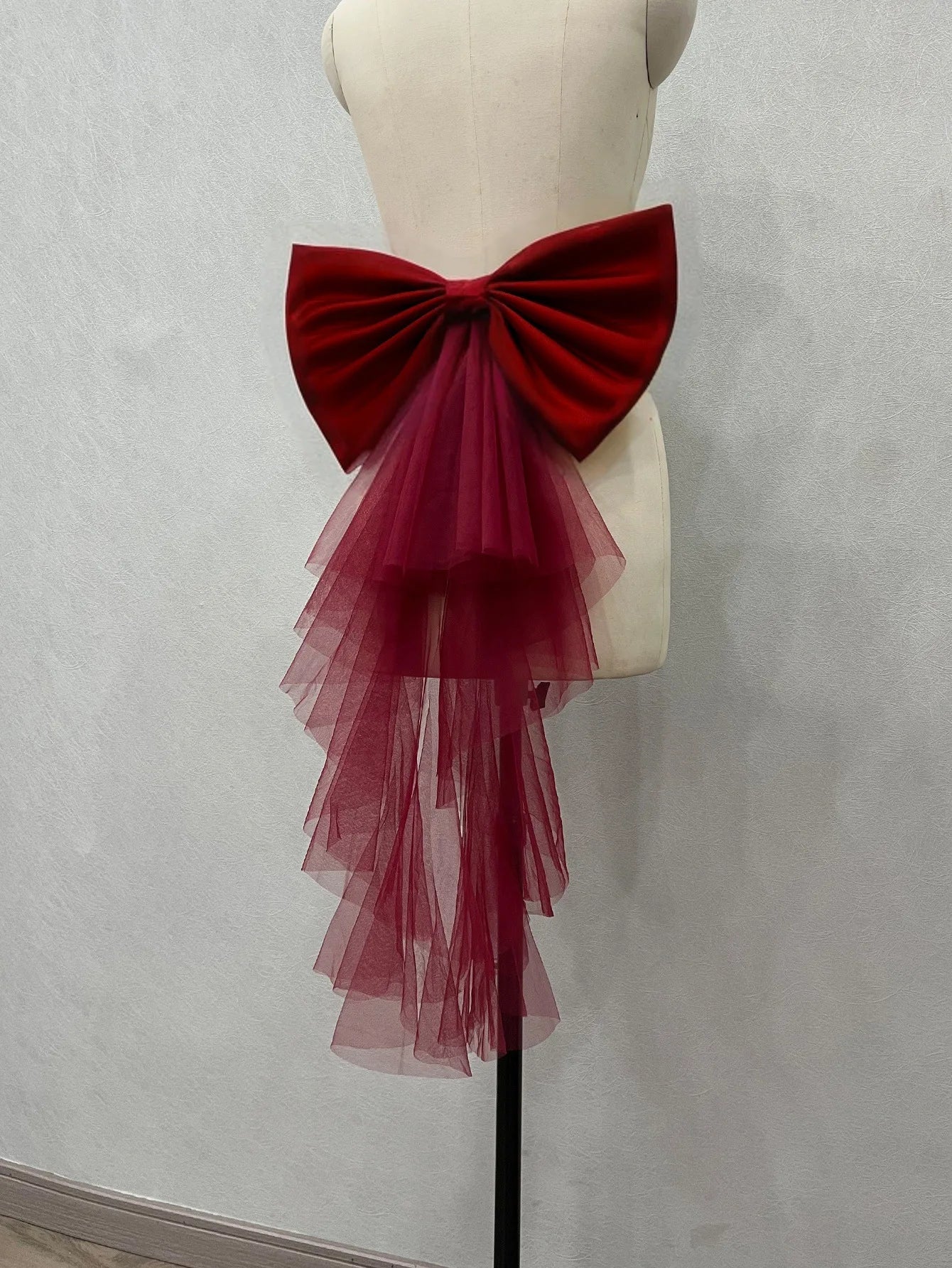 Elegant Detachable Satin Tulle Bow Wedding Dress Decorations Women's Dress Bridal Belt Big Satin Bow knots Accessories