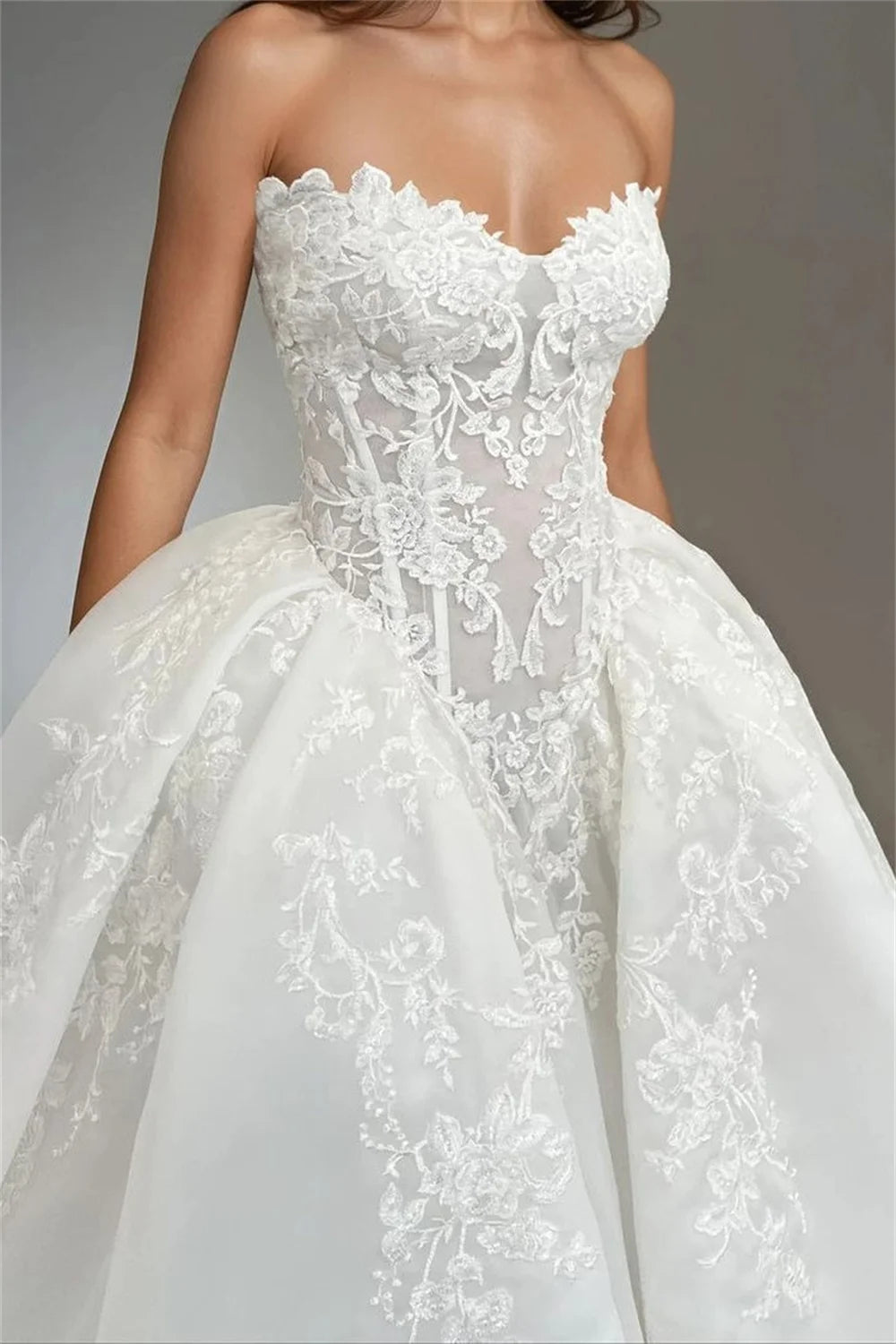 Strapless Lace Mermaid Wedding Dress
