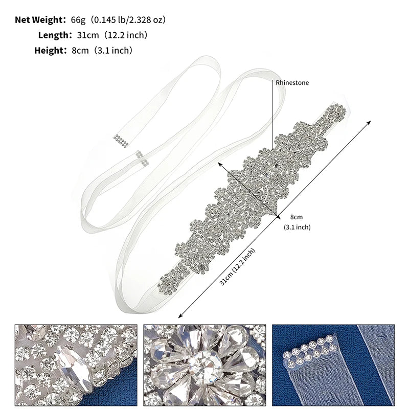 Crystal Wedding Belts Rhinestone Bridal Belt for Wedding Dress Fashion Party Prom Dress Belt Strass Bride Sash Bridesmaid Gift