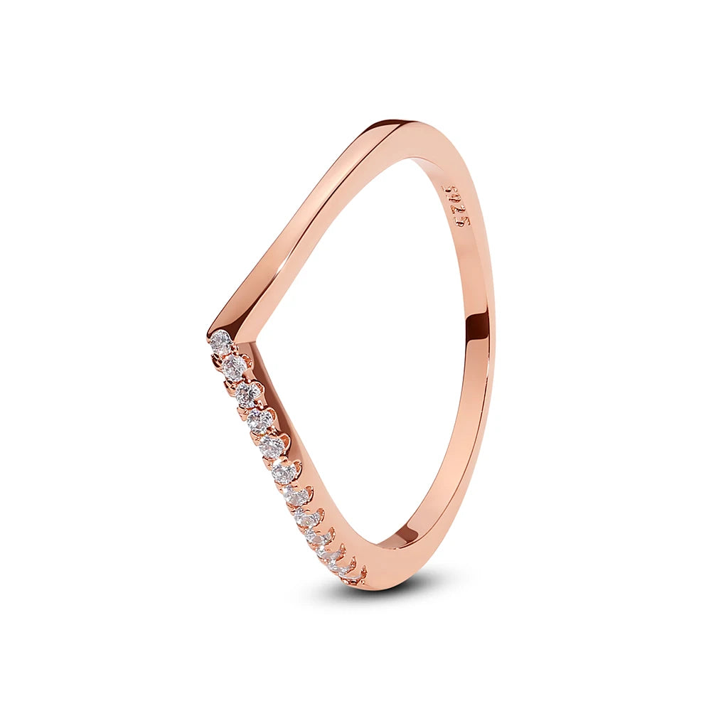 925 Sterling Silver Rings For Women Original Infinity Love Heart Engagement Wedding Ring Rose Gold Crystals Luxury Jewelry Gift