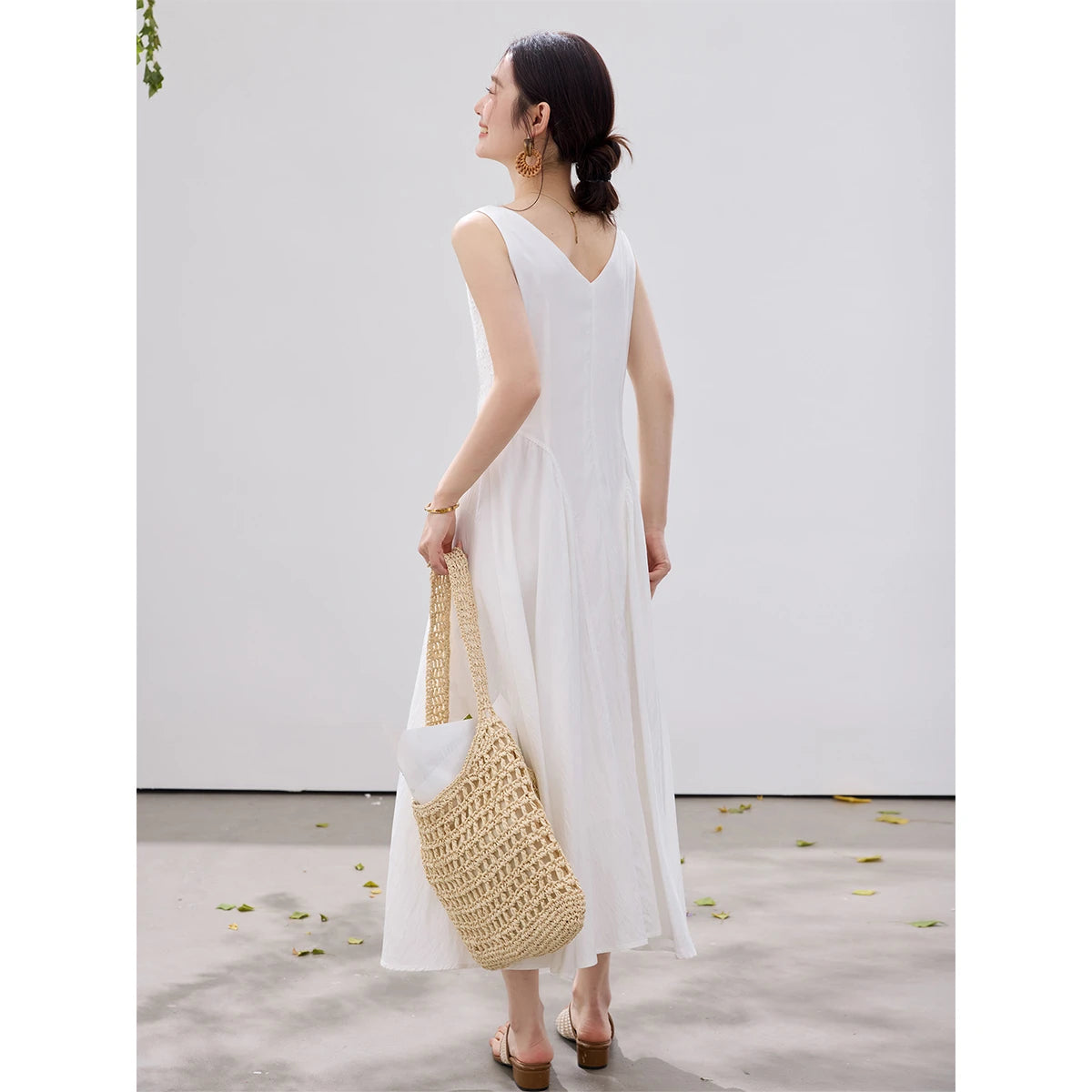 French Lace Trim A-Line Dress