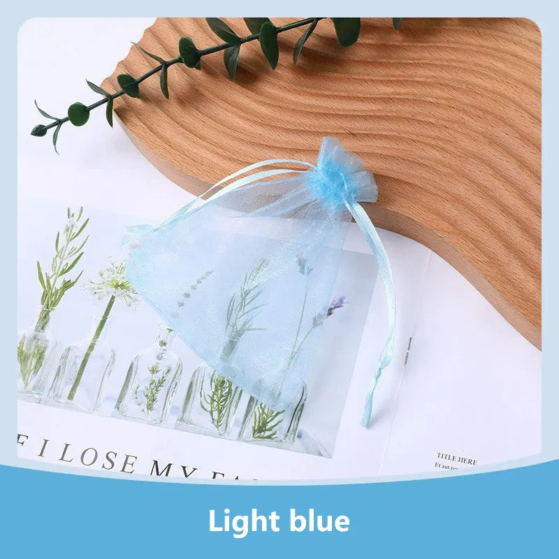 100Pcs/lot 7x9 9x12 10x15 13x18CM Organza Bags Jewelry Bag Wedding Party Decoration Drawable Bags Gift Pouches Jewelry Packaging