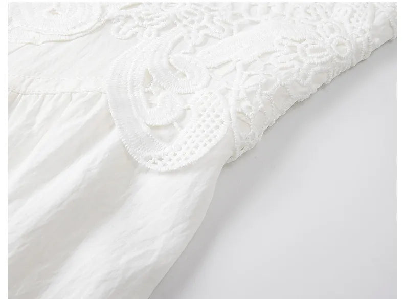 French Lace Trim A-Line Dress