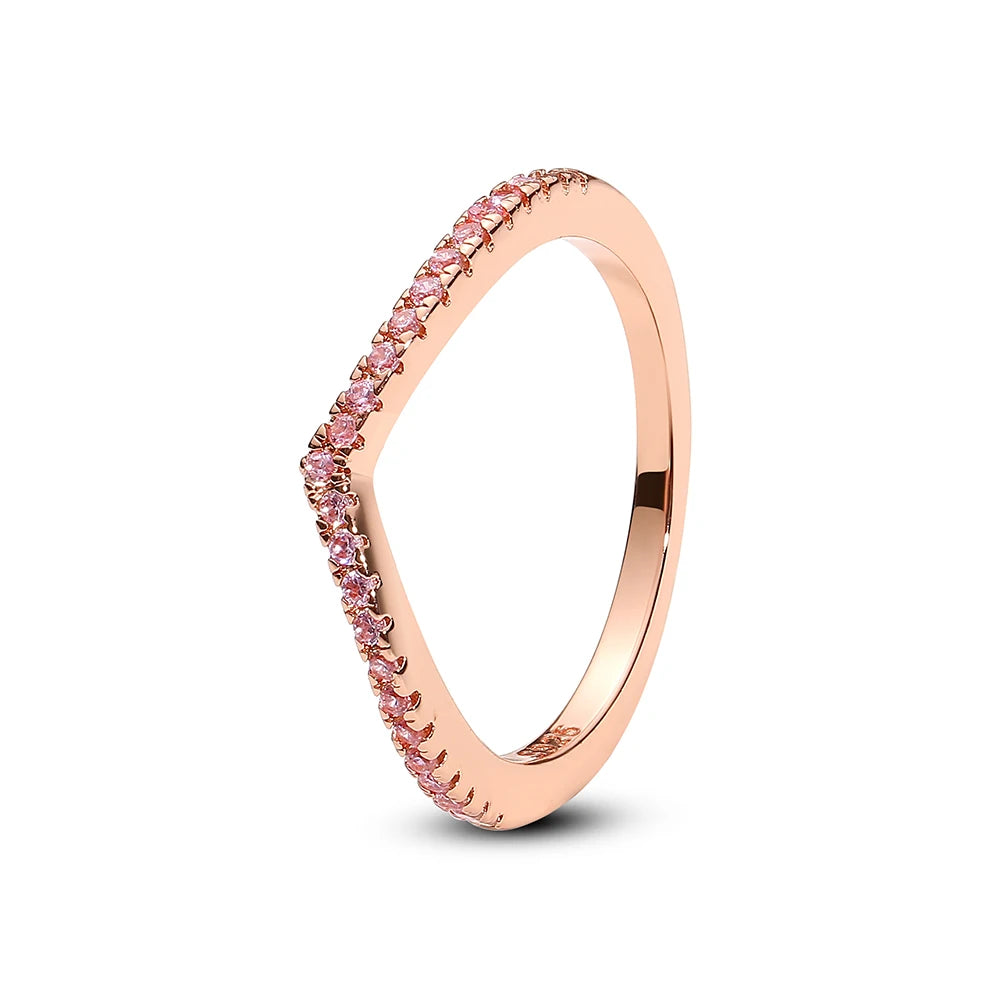 925 Sterling Silver Rings For Women Original Infinity Love Heart Engagement Wedding Ring Rose Gold Crystals Luxury Jewelry Gift