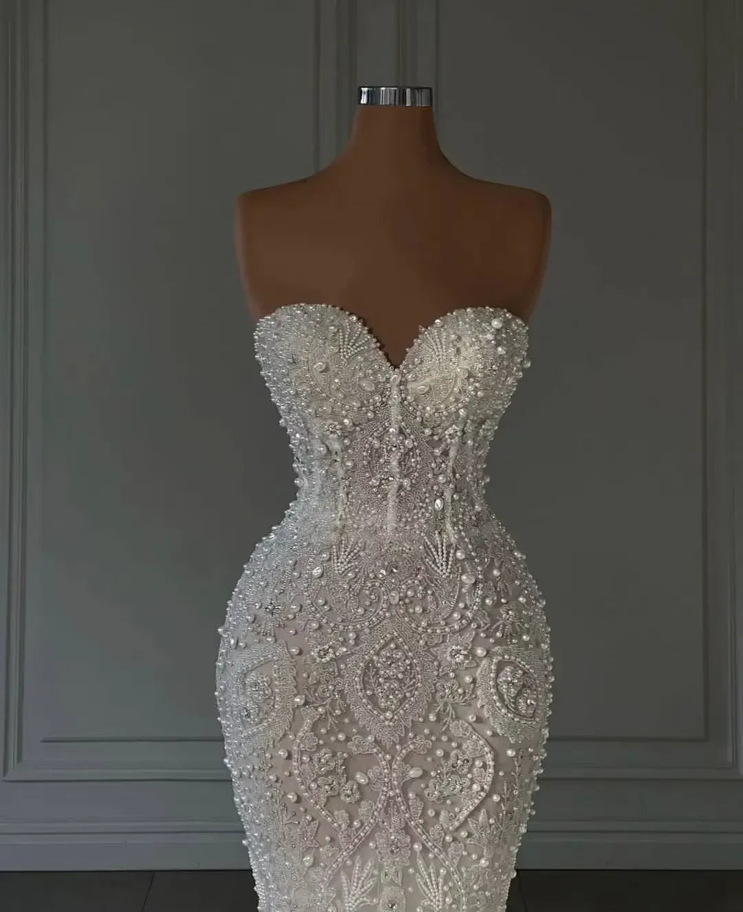 Sweetheart Pearl Mermaid Wedding Dress