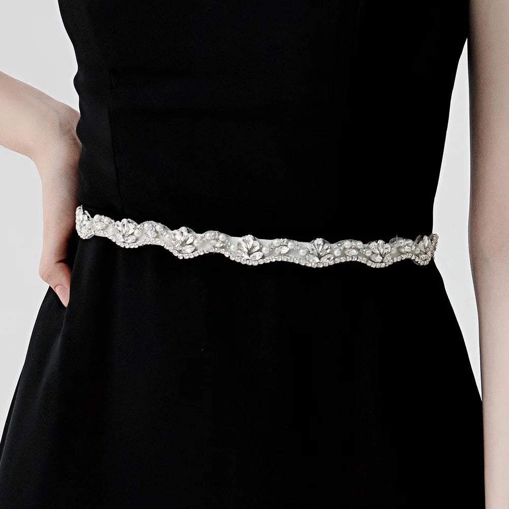 Trendy Sparkling Crystals Bridal Belt Rhinestone Belts for Formal Dress Daily Jewelry Belts Party Wedding Accessories