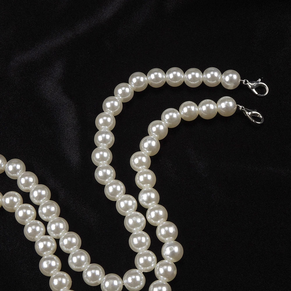 Pearl Chain Halter Maxi Dress