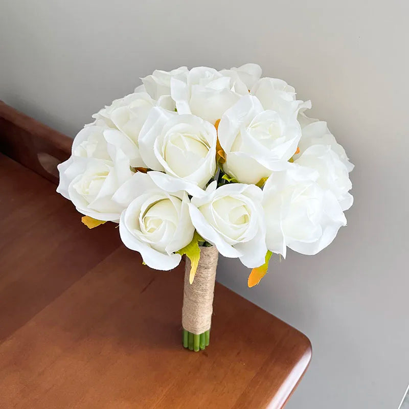 White Silk Wedding Bouquet