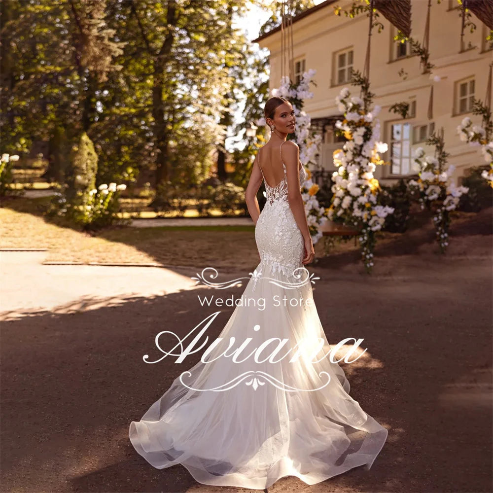 Spaghetti Strap Mermaid Wedding Dress