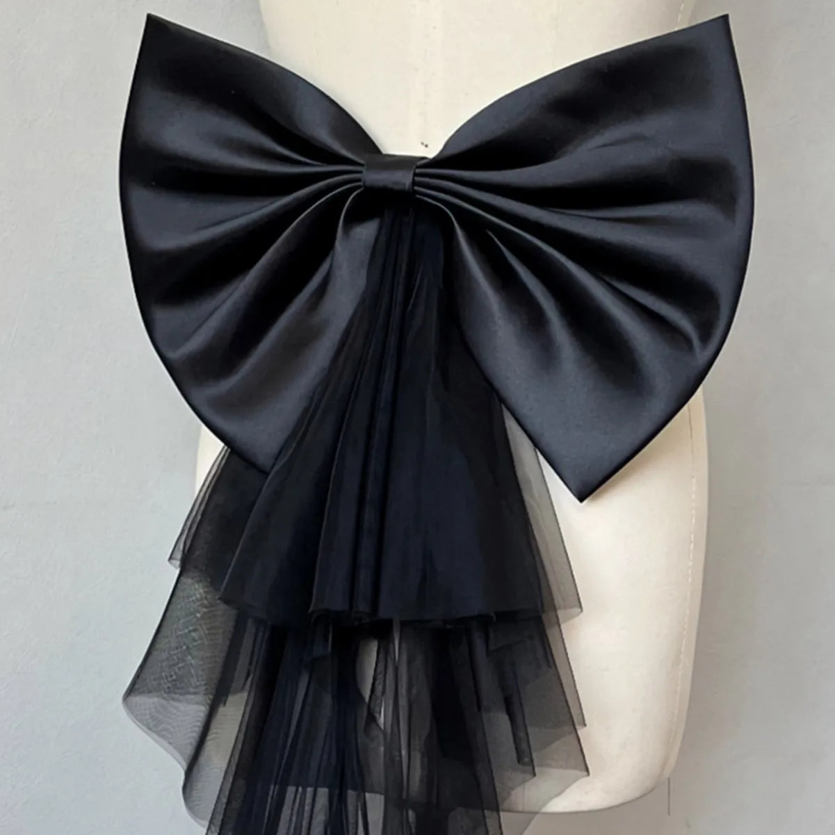 Elegant Detachable Satin Tulle Bow Wedding Dress Decorations Women's Dress Bridal Belt Big Satin Bow knots Accessories