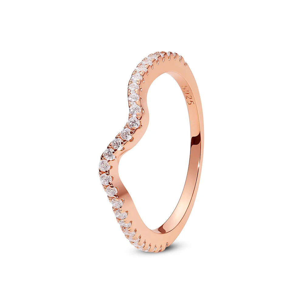 925 Sterling Silver Rings For Women Original Infinity Love Heart Engagement Wedding Ring Rose Gold Crystals Luxury Jewelry Gift