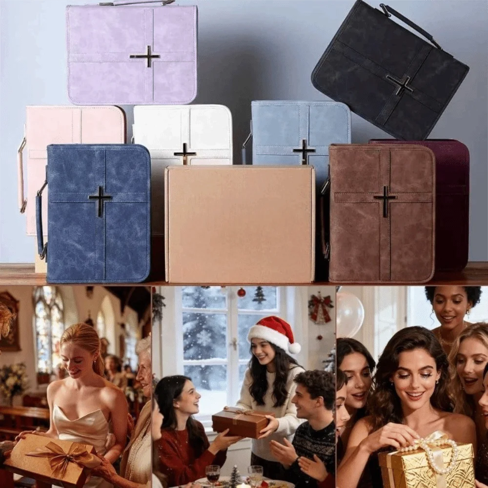 Cross Design Vegan Leather Bible Cover