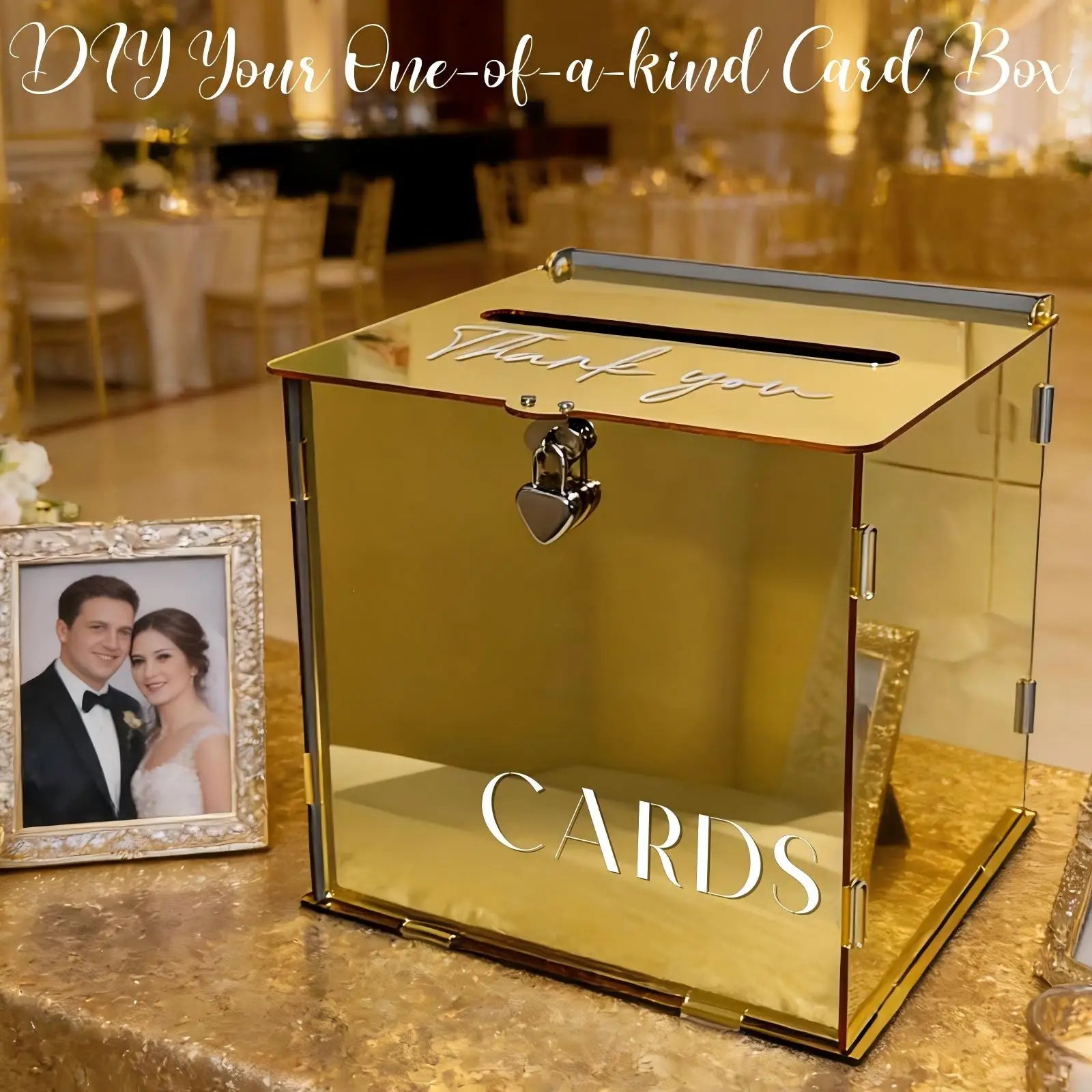 Gold Mirror Acrylic Card Box