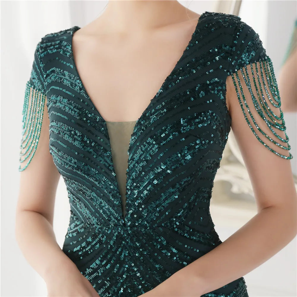 Beaded Mermaid Formal Evening Dress