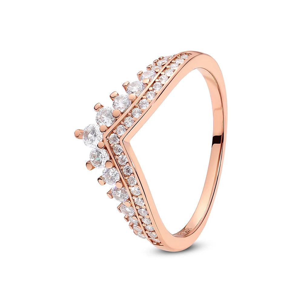 925 Sterling Silver Rings For Women Original Infinity Love Heart Engagement Wedding Ring Rose Gold Crystals Luxury Jewelry Gift