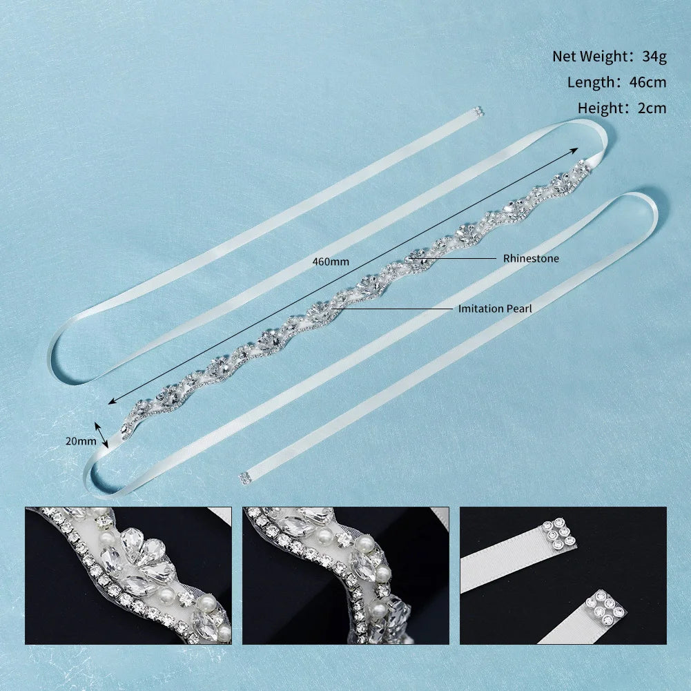 Trendy Sparkling Crystals Bridal Belt Rhinestone Belts for Formal Dress Daily Jewelry Belts Party Wedding Accessories