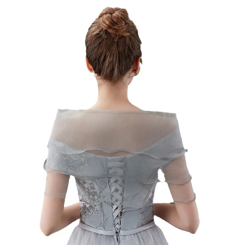 Bridal Shawl with Removable Shoulder Straps Wedding Party Dress Arm Covering Shawl Elegant Wedding Guze