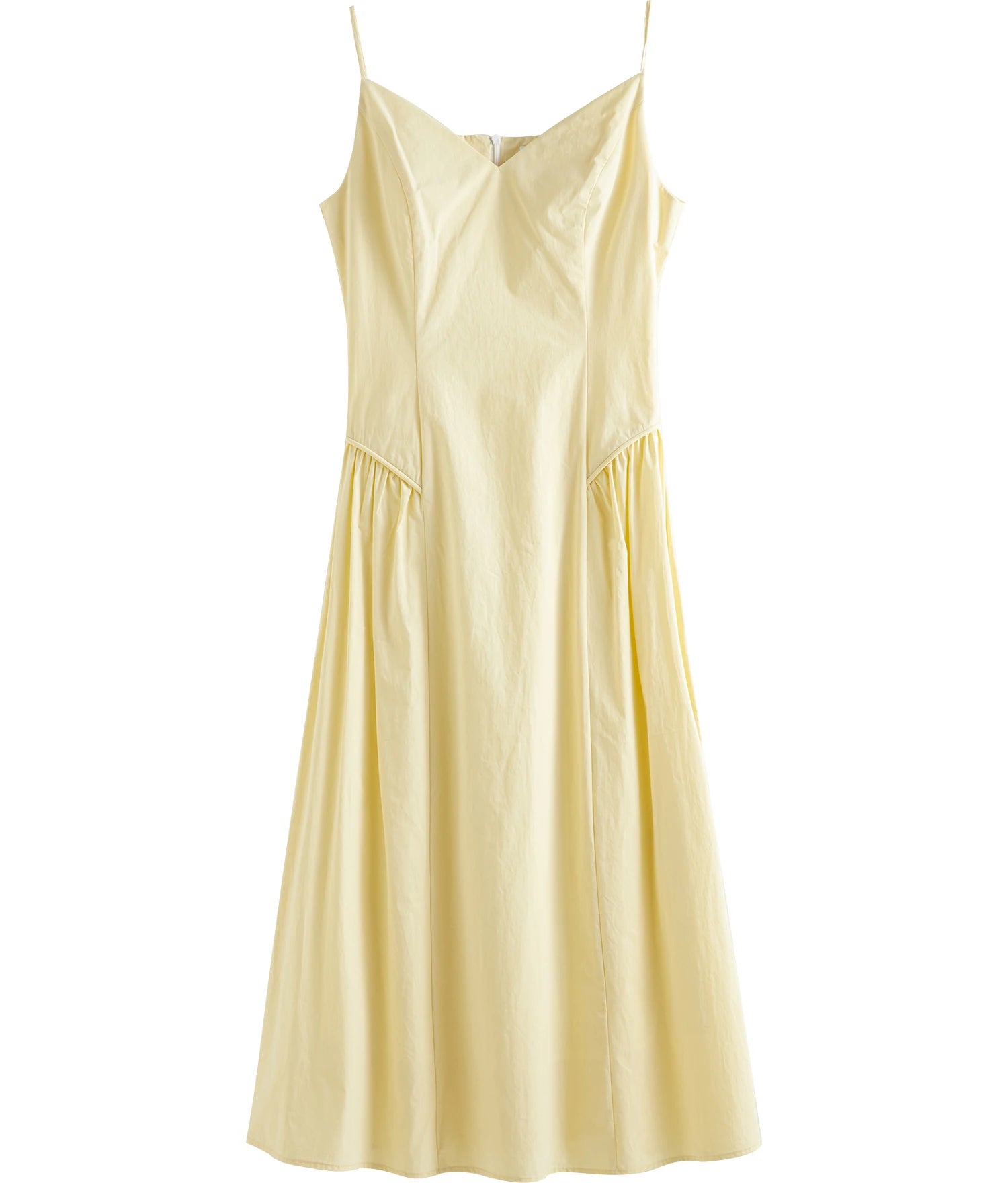 Cotton Strappy A-Line Midi Dress