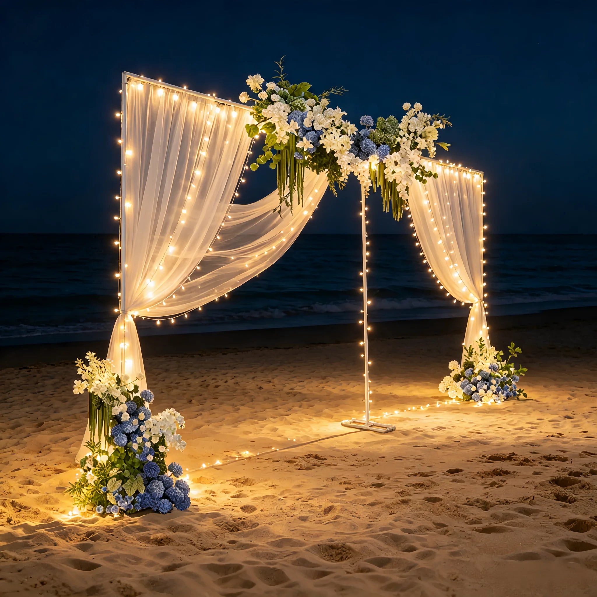 Wedding Stand 3x6m Large Wedding Arch Backdrop Frame Galvanized Iron Silver 20mm Square Tube 1m Section Shrink Connection 50x23cm Base Rustproof Weatherproof Durable for Wedding Birthday Party Decoration Outdoor Indoor Event