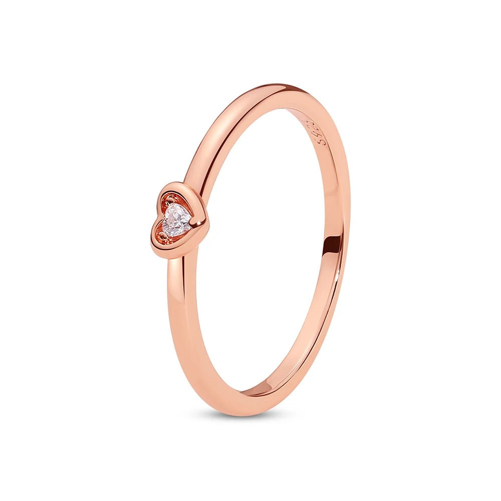 925 Sterling Silver Rings For Women Original Infinity Love Heart Engagement Wedding Ring Rose Gold Crystals Luxury Jewelry Gift
