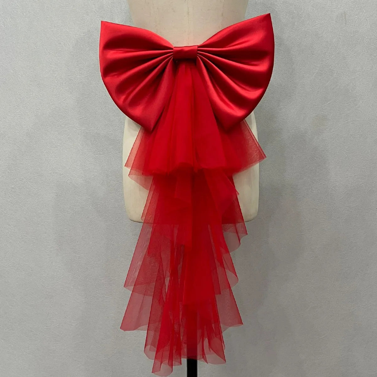 Elegant Detachable Satin Tulle Bow Wedding Dress Decorations Women's Dress Bridal Belt Big Satin Bow knots Accessories