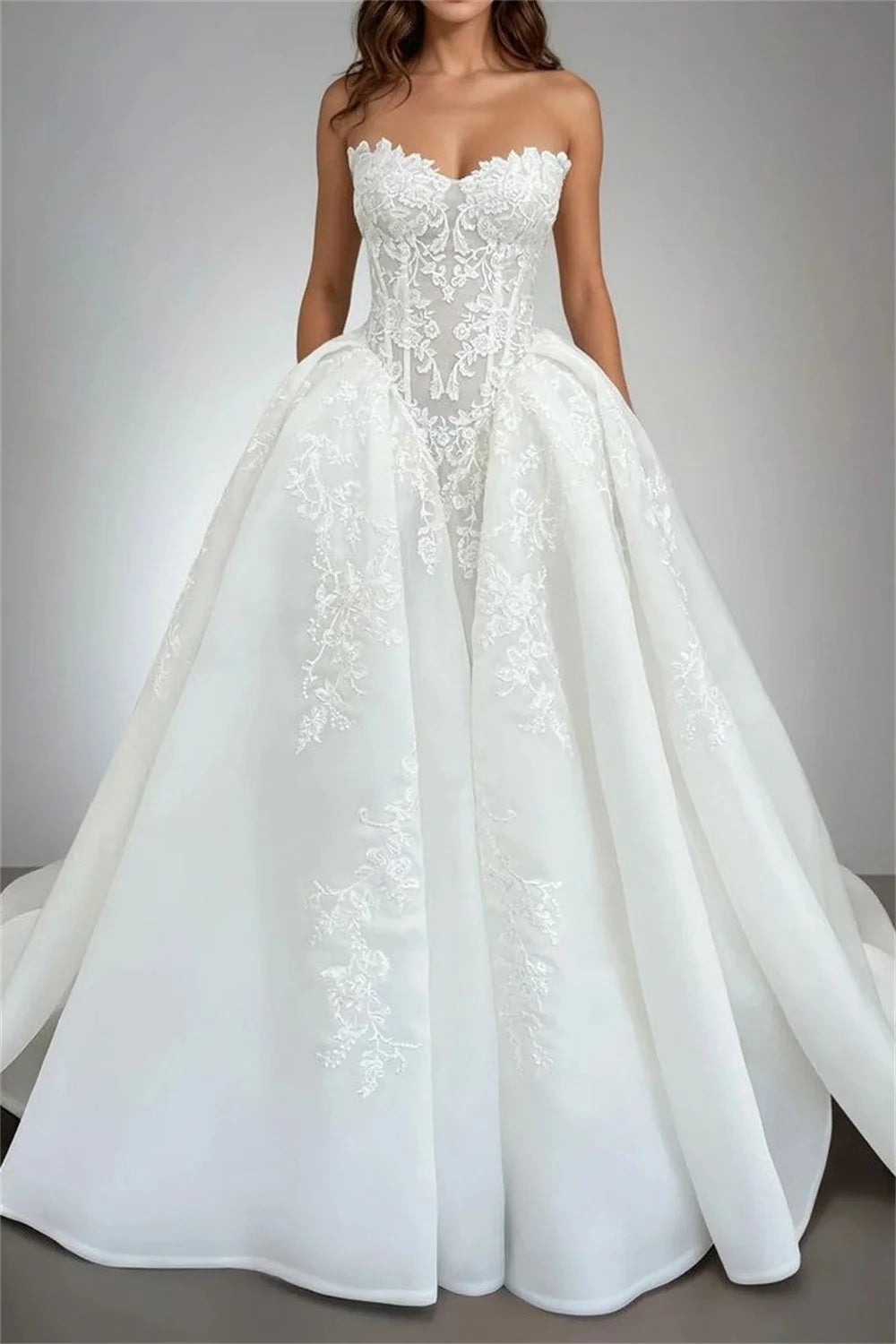 Strapless Lace Mermaid Wedding Dress